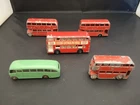 MATCHBOX LESNEY,SUPERFAST LOT OF FOUR BUSES AND A LONG DISTANCE COACH --Y542