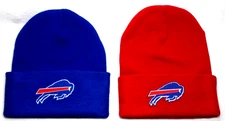2 FOR 10.95! Buffalo Bills flat logos on Royal/Red beanie  cap hat. See details