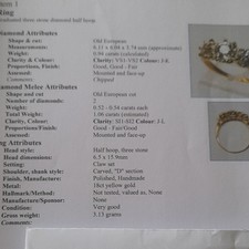 18ct Yellow Gold Old European Cut 3-Stone Diamond Half Hoop Ring Size N