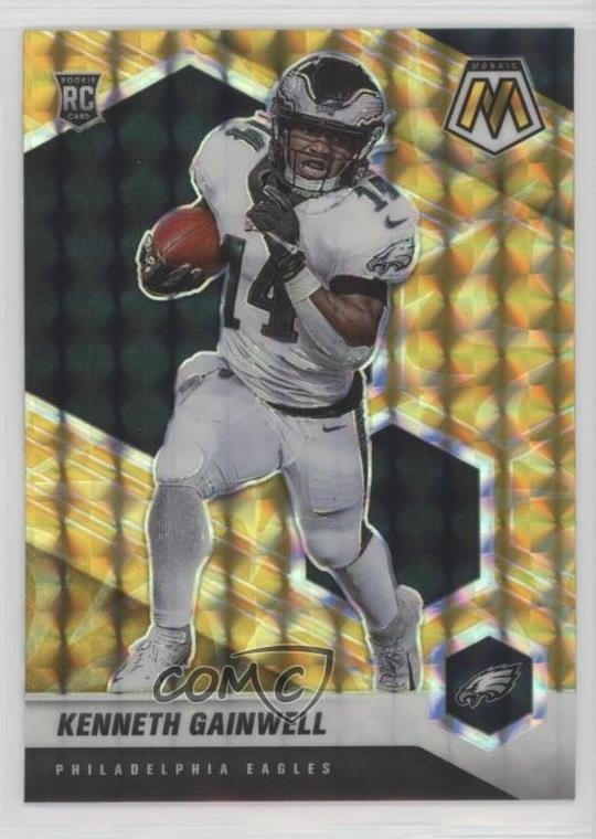 2021 Panini Mosaic Rookies Reactive Yellow Prizm Kenneth Gainwell #339 2s1
