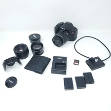 (MA3) Canon EOS Rebel T6 18.0MP Digital SLR Camera Lens Kit Batteries and SD