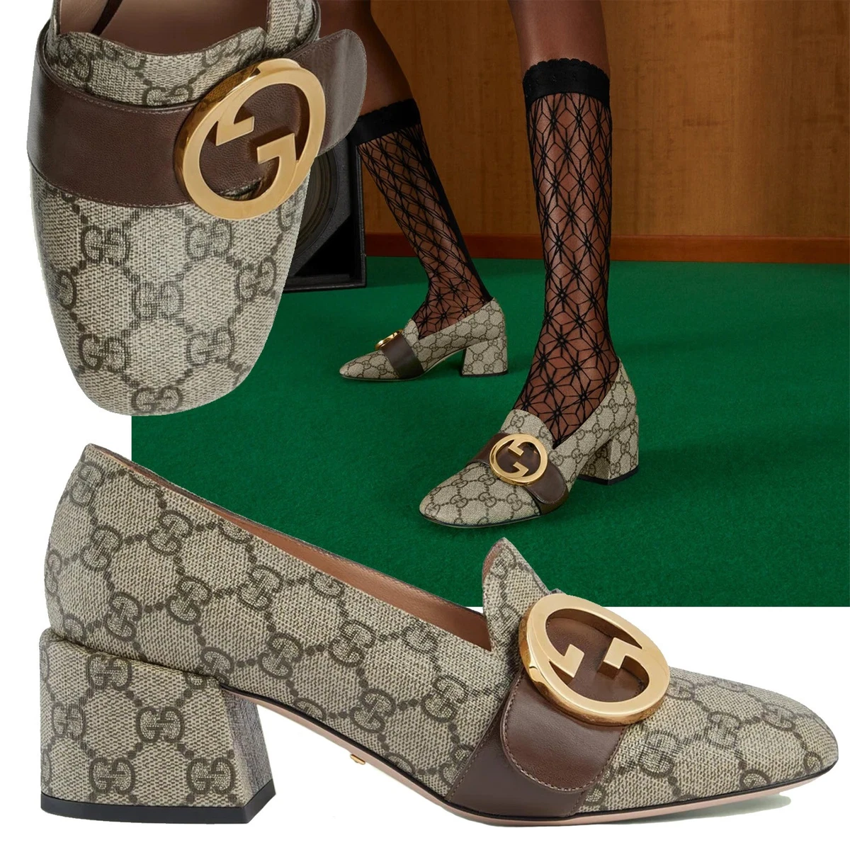 Gucci Monogram Shoes In Women's Heels for sale | eBay
