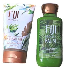 Bath  Body Works Fiji Pineapple Palm 2 PC Lotion And Sand Sea Salt Scrub Pair