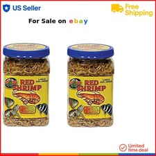 2 Pack Sun-Dried Red Shrimp Large 10oz Treat for Fish Turtles Aquarium