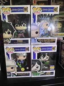 Funko Pop! Black Clover Yuno #1101 Noelle #1421 jack #1181 charlotte GLOW #1155