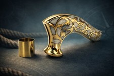 Vintage Brass Designer Victorian Head Handle For Wooden Walking Stick Cane