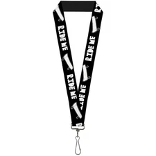 Buckle-Down Lanyard-1.0"-Ride Me Skateboard Black/White 22" x 1" Multicolor