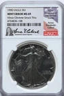 1990 Silver Eagle $1 Mint Error MS 69 NGC Minor Obv Struck Thru 999 1 oz Cabral