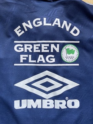 ENGLAND 1996 TRAINING SHIRT JERSEY UMBRO GREEN FLAG sz XL MEN BLUE
