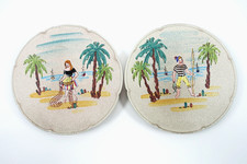 2 Piatti vintage in ceramica CE.AS CEAS Albisola decoro pescatori no Mazzotti