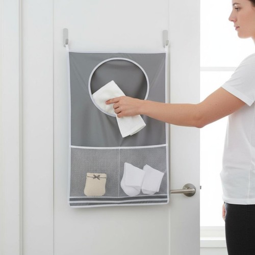 Hanging Laundry Hamper Space Saving over Door Laundry Bag Wide Opening - Afbeelding 8 van 10