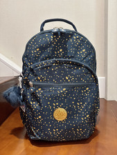 NWT Kipling Seoul up 15" laptop Large Backpack Snowflake blue Navy 45cm H