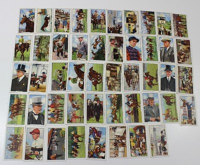 Gallaher Zigarettenkarten Rennszenen Komplettsatz 48 Pferdejockey Glücksspiel