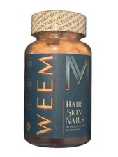 WEEM Hair, Skin Nails Gummies Gluten-Free, Cruelty-Free, 60-Count EXP: 03/27