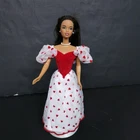 VTG Barbie Valentines Outfit Top Skirt Dress White Red Loving You Heart NO DOLL