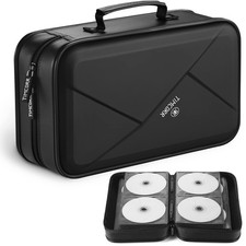 144 Capacity DVD/CD Storage Case Organizer - Portable Wallet Binder for Home T
