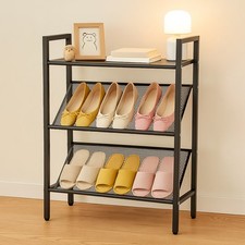 Metal Fixed Multi-Tier Shoe Rack OrganizerSturdy Design with Top Shelf