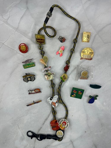 Lot of 22 Vintage McDonald’s Employee Pins w/ Lanyard 2000–2005