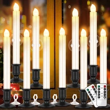 YAUNGEL Window Candles Battery Operated, 10 Packs LED Christmas Flameless with