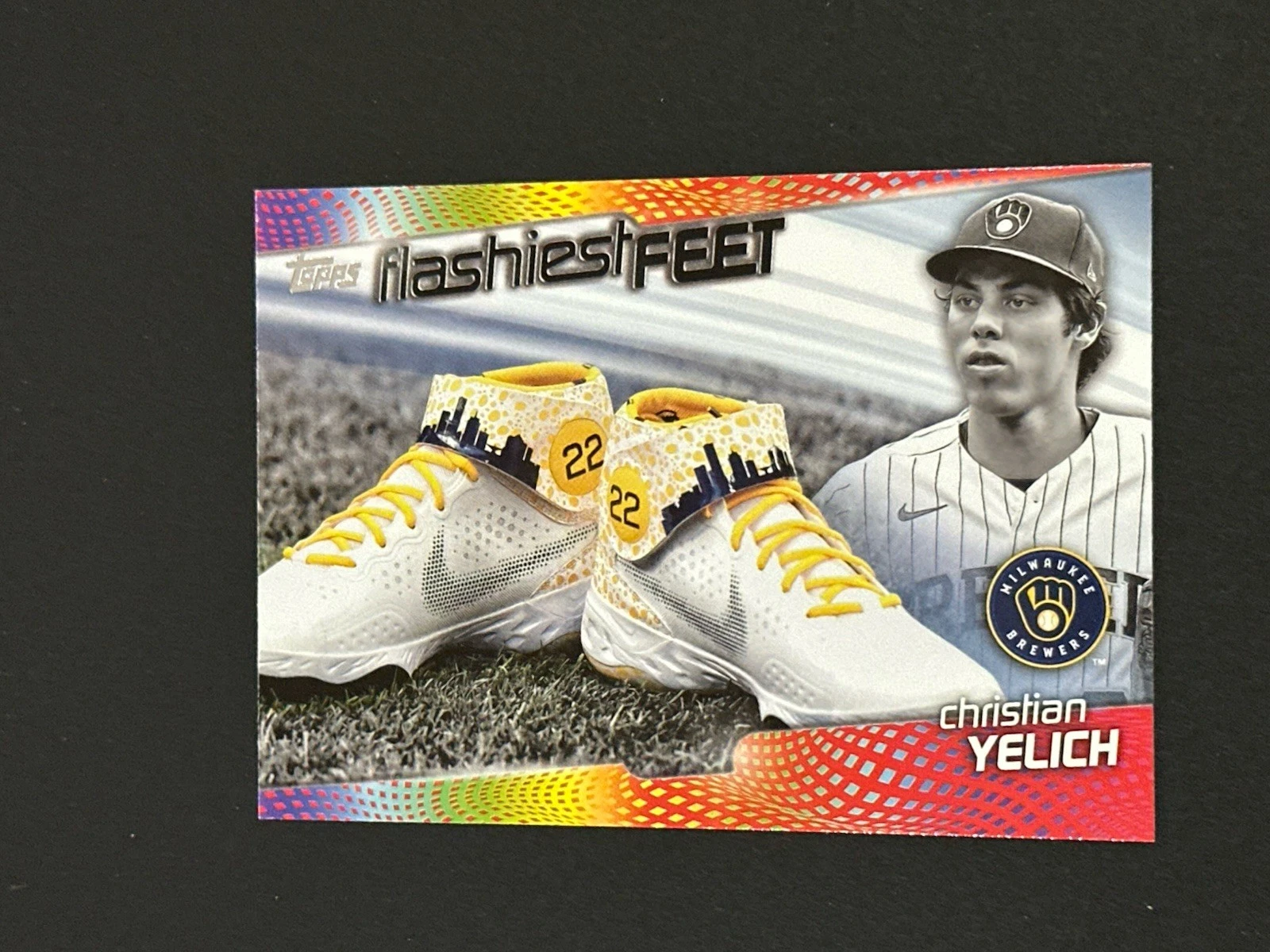 2022 Topps Series 1 Christian Yelich Flashiest Feet #FF-15 Milwaukee Brewers (T)