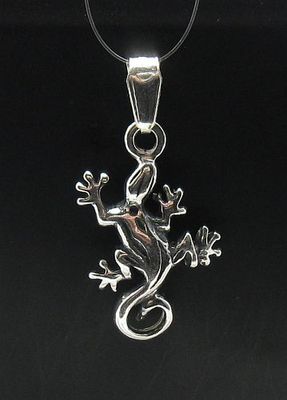 Sterling Silber Anhänger echt massiv 925 Salamander Gecko nickelfrei Kaiserin