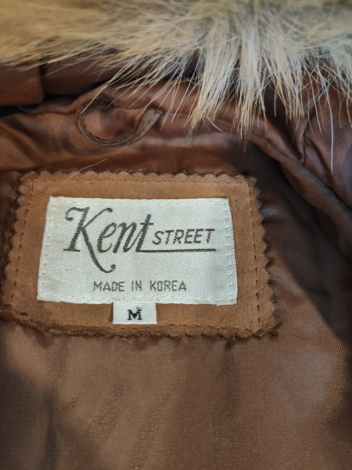 Vintage Kent Street Real Leather Real Fur Trim Ho… - image 5