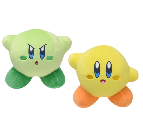 2pcs/ Kirby Adventure All Star Yellow +Green Kirby Plush Doll Stuffed Toy Gift - Picture 1 of 13