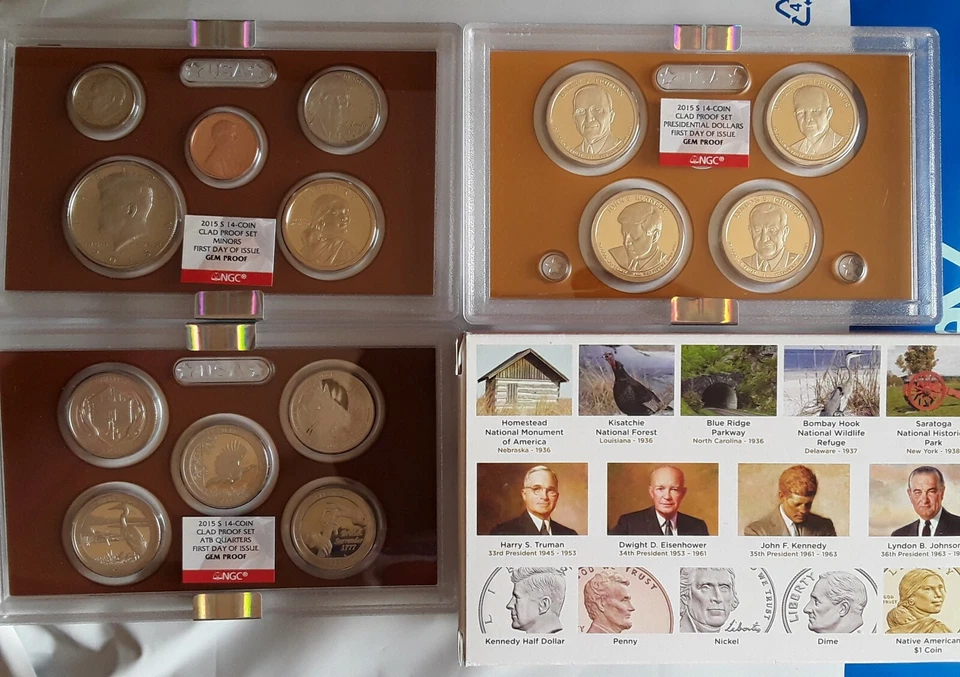 2015 US Mint Proof Set NGC 1st Day Of Issue GEM Proof Set 14 Coins in 3 slabs - Image 3 of 4
