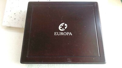 Holz Münzen Kassette ''EUROPA'', 12 Fächer 5x5 cm, 1 Schuber fehlt, leer, s. gut