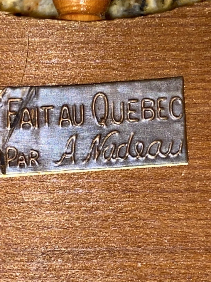 Signed A Nadeau Copper Embossed on Wood Wall Hangings QUEBEC covered Bridge - Image 4 of 4