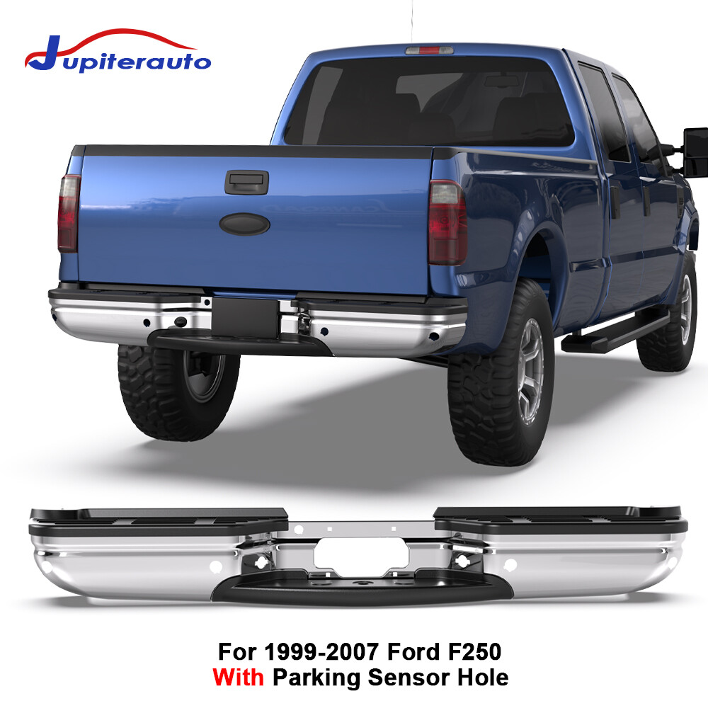 Rear Bumper for 2008-2016 Ford F250 F350 Super Duty Chrome W/ PDC