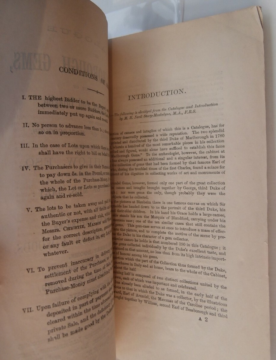 Marlborough Gems Annotated 1899 Catalog Previously Unknown Marlborough Gems Annotated 1899 Catalog Previously Unknown