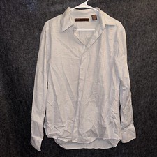 Perry Ellis Used Long Sleeved Dress Shirt Size Men  s Large White