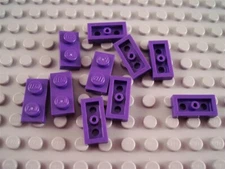 LEGO Lot of 10 Dark Purple 1x2 Plates