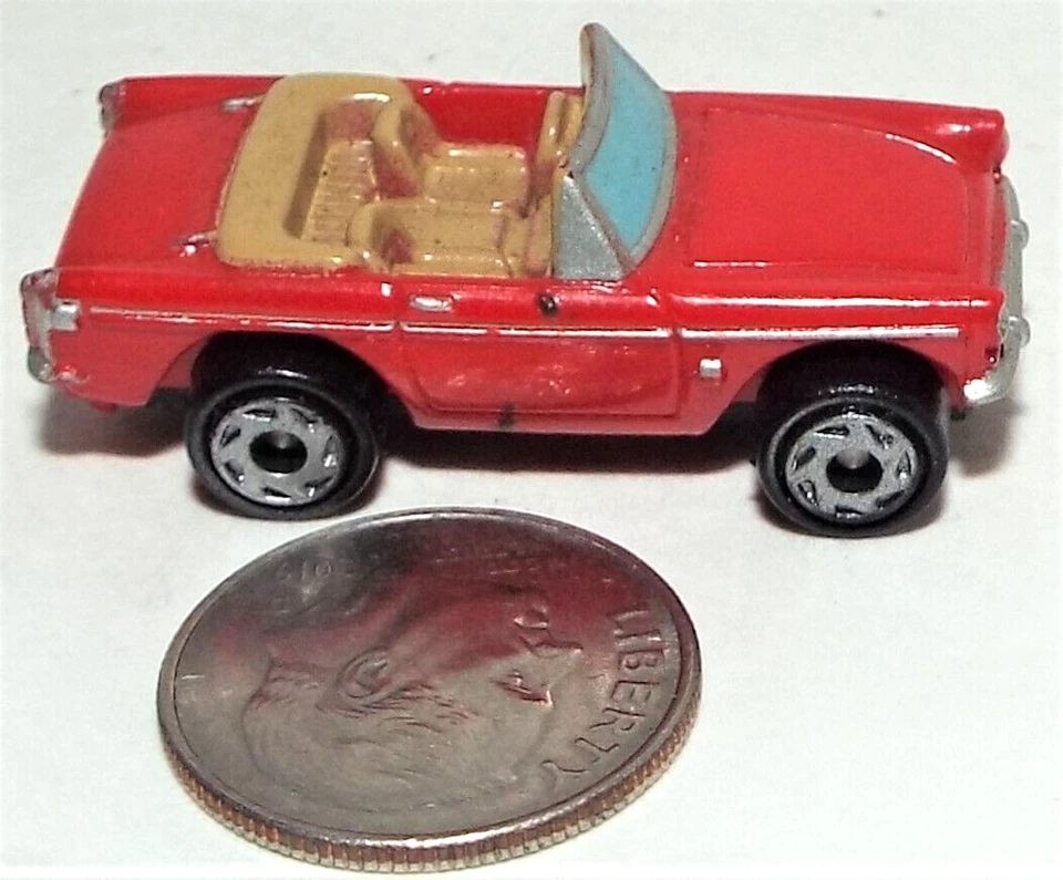 Small Micro Machine Plastic Sunbeam Alpine Convertible Sports Car in Red - Image 2 of 3