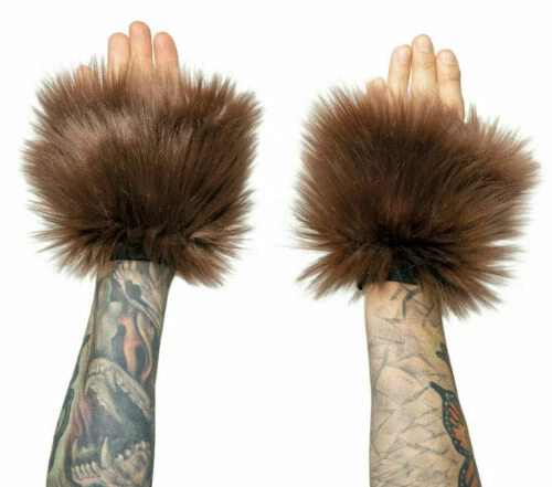 Faux Fur Animals & Nature Brown Costume Gloves