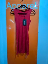 Pretty Little Thing Red Ribbed Scoop Neck Sleeveless Bodycon Dress Size 10, SF,