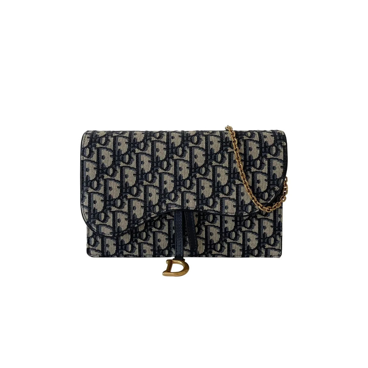 Saddle Bag with Strap Blue Dior Oblique Jacquard