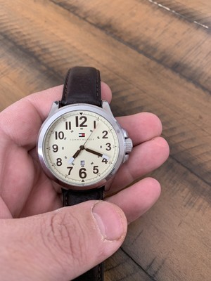 Tommy Hilfiger Men's Watch w-Date Silver/ Big Dial Stylish | eBay
