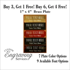 FANTASY FOOTBALL LEAGUE TROPHY PLATE (1"X3" BRASS) TAG FREE CUSTOM ENGRAVING