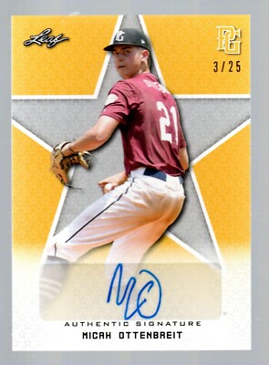 2020 Leaf Perfect Game National Showcase Auto Yellow #BAMO Micah Ottenbreit 3/25