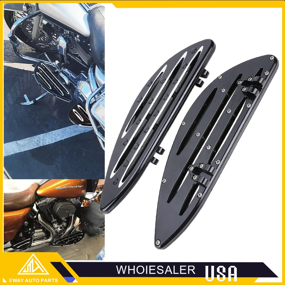 Driver Stretched Floorboards For Harley Softail FLSTN Fatboy Road King Custom  - Image 3 of 4