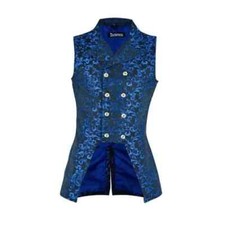 Mens Double Breasted Governor Vest Waistcoat Vtg Brocade Gothic Steampunk Usa