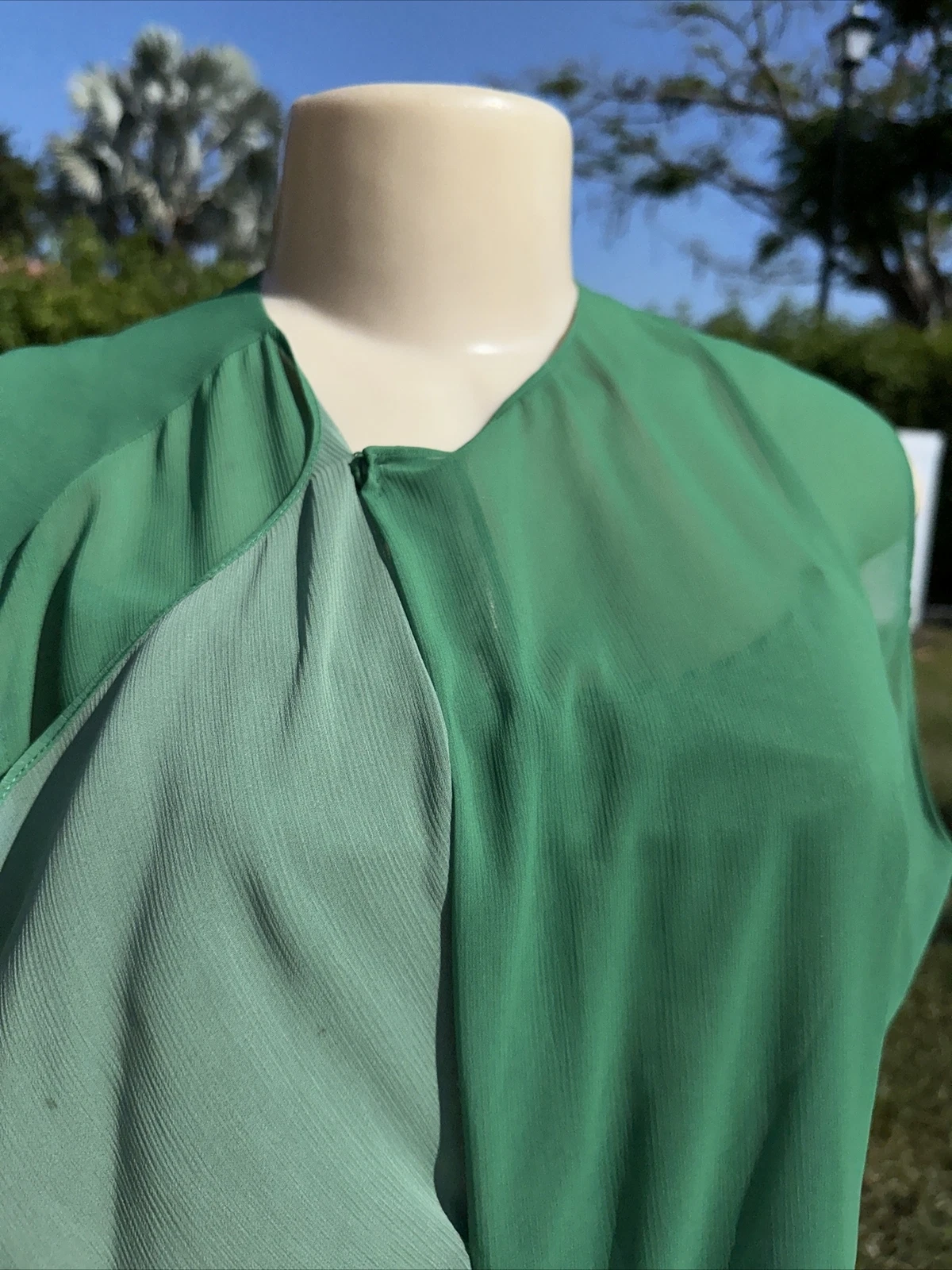 Acne STUDIOS ABITO SLIP VERDE ALEXIS CONTR PSS13 CON VOLANT Tg 40