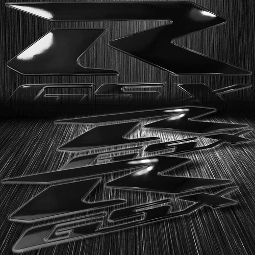 2-Tone 6.25" Black GSXR Logo Emblem+Brushed Metal Suzuki Fairing Badge Sticker - Picture 3 of 6