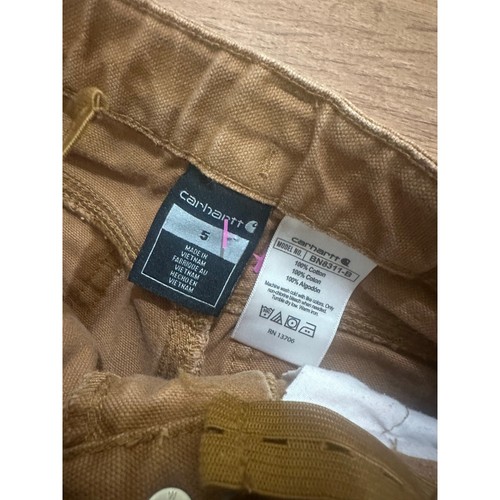 Carhartt Canvas Carpenter Pants Boys Sz 5 Brown Workwear - Light Discoloration - Picture 2 of 6