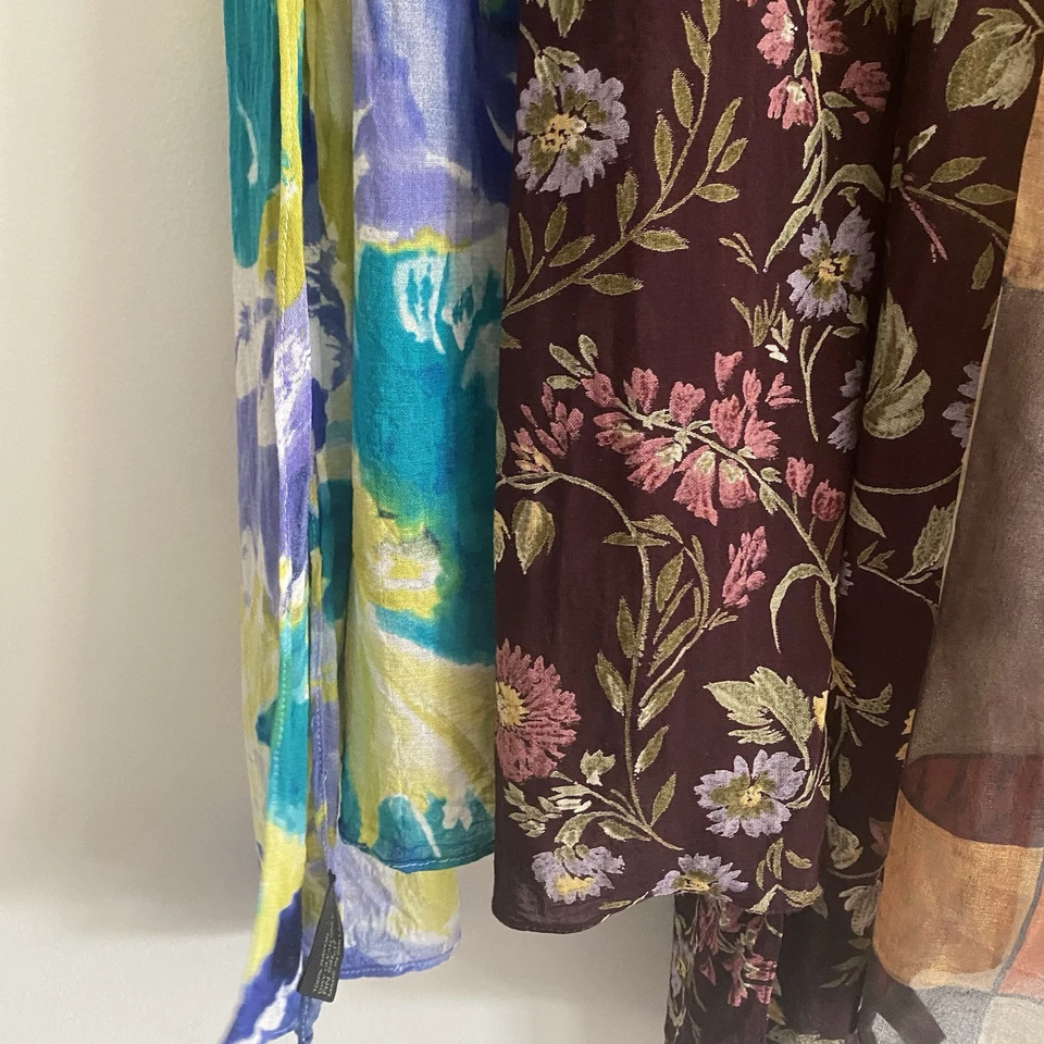 Lane Bryant Scarfs Lof of 4 Boho Floral Beach Fall Colorblock Damask Paisley - Image 3 of 4