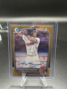 2025 Bowman Baseball #CPA-AM Alex Mooney 1st Bowman Chrome Auto Gold Shimmer /50