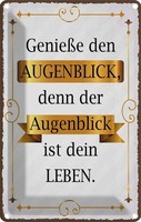 Blechschild 18X12 Cm GenießE Den Augenblick Denn Dekoration Spruch Zitat Deko Ge