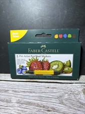 Imagen de Faber-Castell 5 Pitt Artist Pen Dual Markers Basic Tones Brush Nibs Set NEW